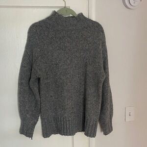 For The Republic Grey Mock Neck Knit Sweater